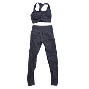 Gymshark Matching Sports Bra Top and Leggings Charcoal and Black Activewear!